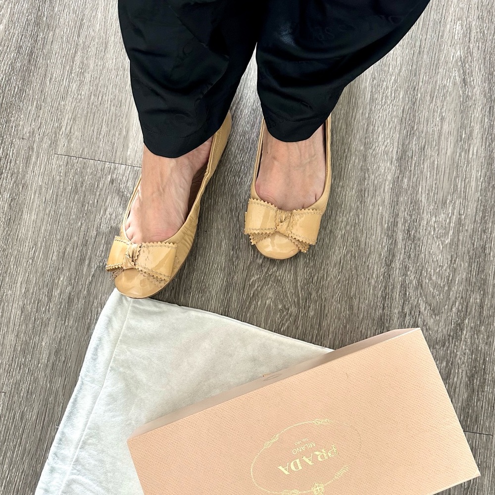 Prada Calzature Nappa Vernice Ballerina Flats Shoes - size 40/9 - Picture 7 of 8